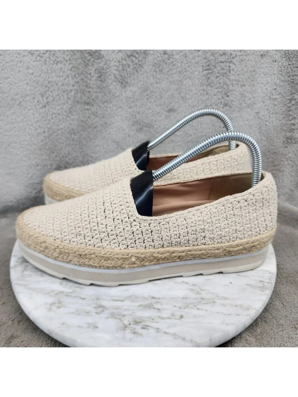 Louise et Cie Shoes Womens Size 8 Calum Cream Crochet Espadrille Flats *Read*